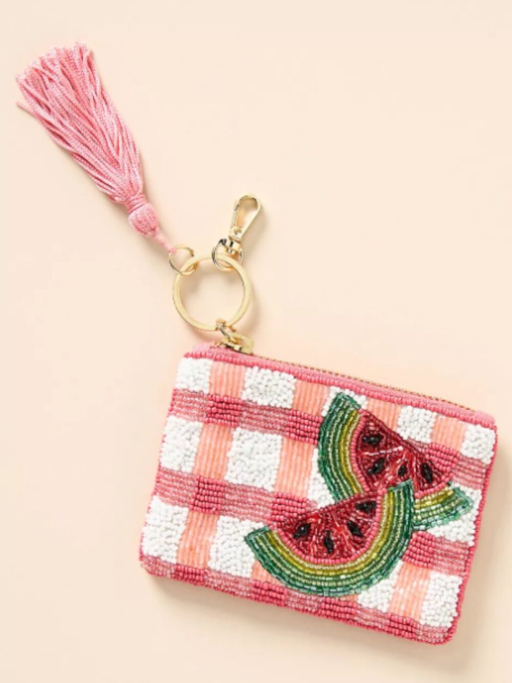 Anthropologie Beaded Coin Purse: Picnic Edition